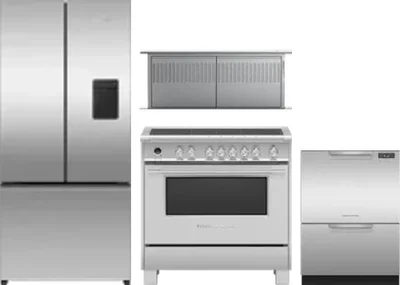 4 Piece Package Includes Refrigerator, Range, Hood And Dishwasher